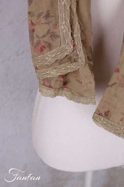 Les Ours Echarpe Pauline verveine fleurs coton