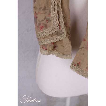 Les Ours Echarpe Pauline verveine fleurs coton