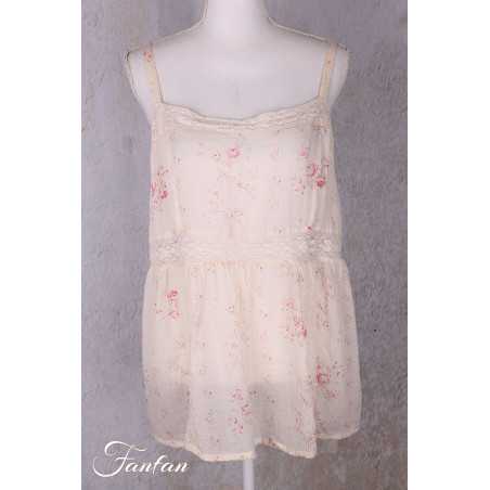 Les Ours Top Laura Liberty bouquet voile de coton
