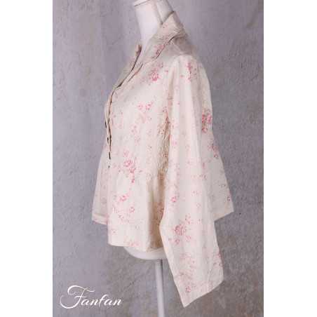 Les Ours Veste courte Agave Liberty bouquet en popeline