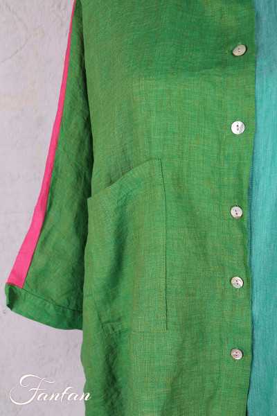 Alembika Top RT357T Tropical lin vert et fuchsia