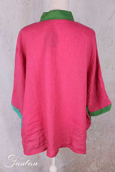 Alembika Top RT357T Tropical lin vert et fuchsia