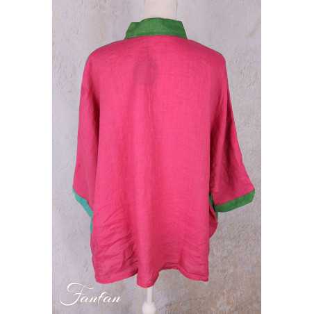 Alembika Top RT357T Tropical lin vert et fuchsia