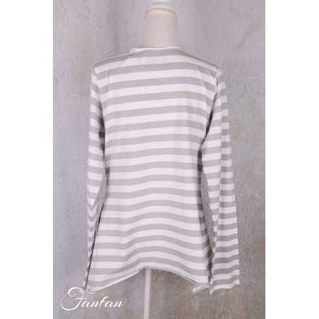 PLÜ-Plus la vie Cardigan 5082 Cement stripe