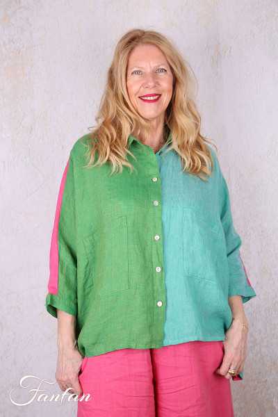 Alembika Top RT357T Tropical lin vert et fuchsia