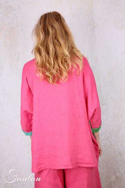 Alembika Top RT357T Tropical lin vert et fuchsia