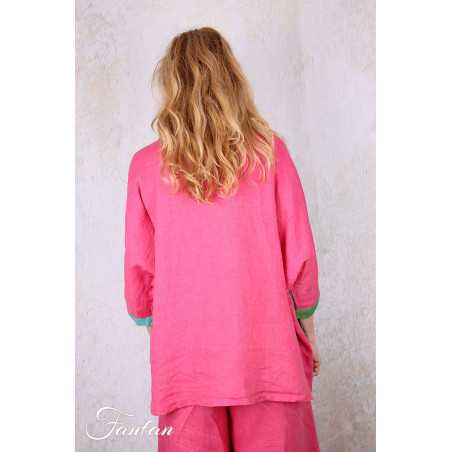Alembika Top RT357T Tropical lin vert et fuchsia