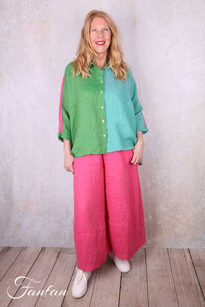 Alembika Top RT357T Tropical lin vert et fuchsia