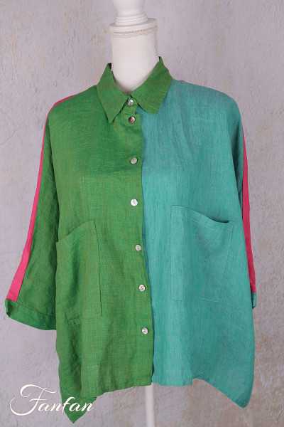 Alembika Top RT357T Tropical lin vert et fuchsia