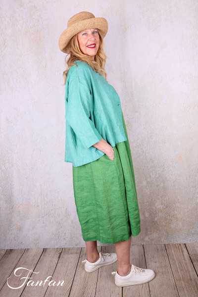 Alembika Veste RJ374T Tropical lin vert et fuchsia