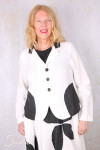 Grizas Veste 71390-L532-151-17 en lin blanc et noir