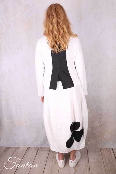 Grizas Veste 71390-L532-151-17 en lin blanc et noir