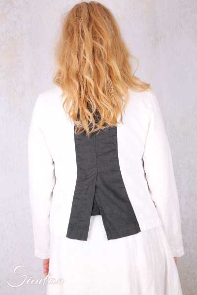 Grizas Veste 71390-L532-151-17 en lin blanc et noir