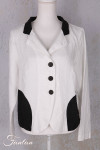 Grizas Veste 71390-L532-151-17 en lin blanc et noir