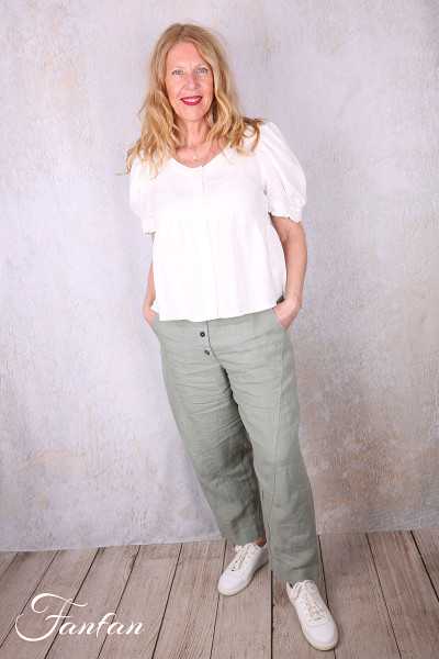 Grizas Blouse 52735-L-532 en lin blanc