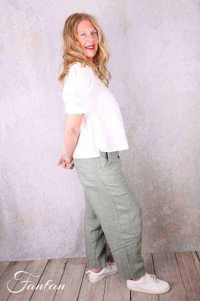 Grizas Blouse 52735-L-532 en lin blanc