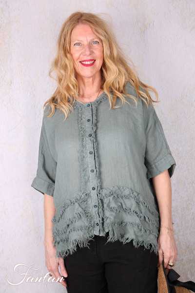 Grizas Blouse 52762-L6 en lin vert