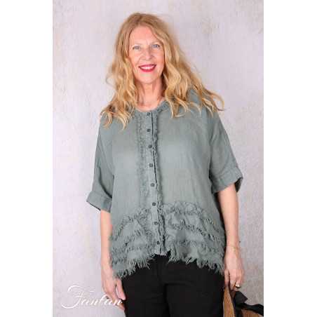 Grizas Blouse 52762-L6 en lin vert