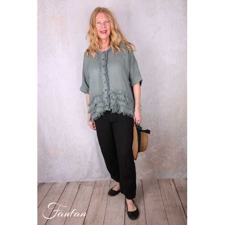 Grizas Blouse 52762-L6 en lin vert