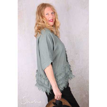 Grizas Blouse 52762-L6 en lin vert