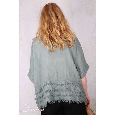 Grizas Blouse 52762-L6 en lin vert