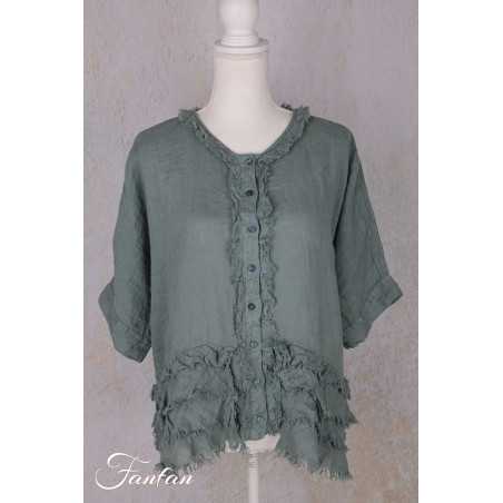 Grizas Blouse 52762-L6 en lin vert