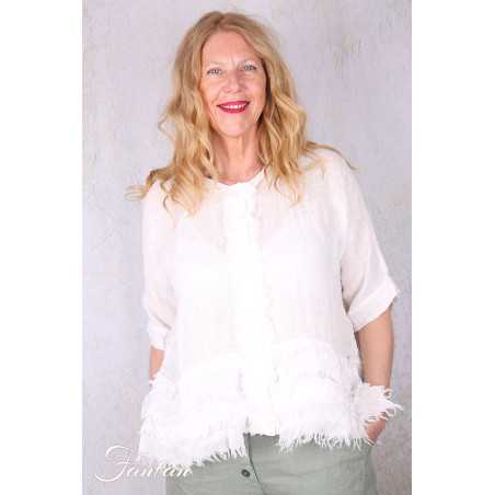 Grizas Blouse 52762-L6 en lin blanc