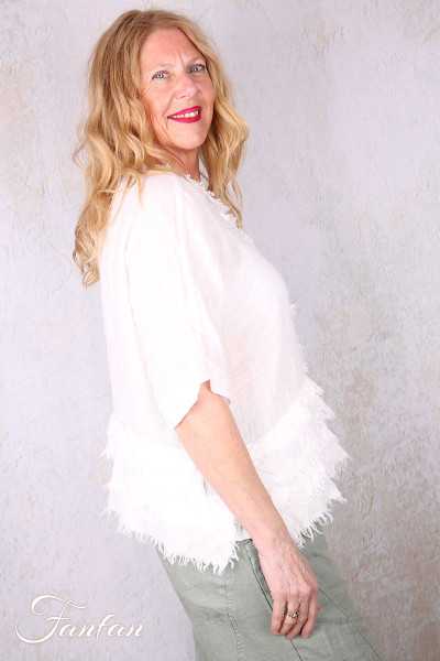 Grizas Blouse 52762-L6 en lin blanc