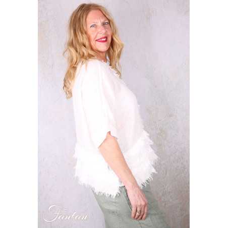 Grizas Blouse 52762-L6 en lin blanc