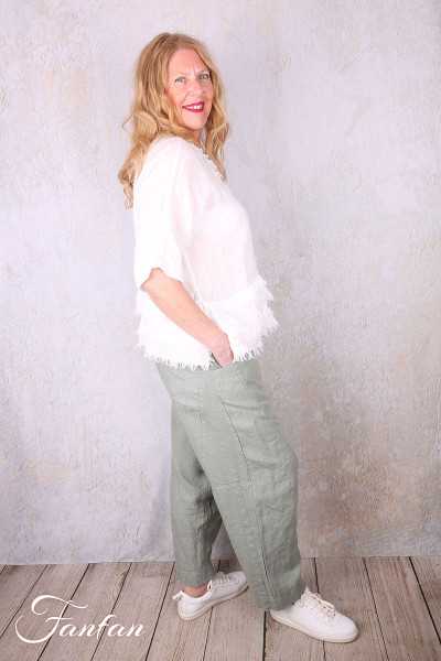 Grizas Blouse 52762-L6 en lin blanc