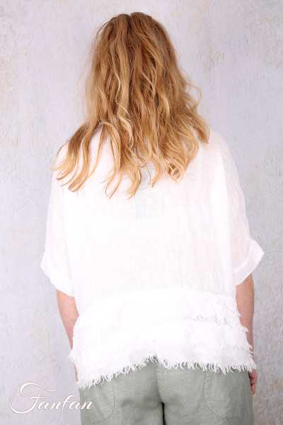 Grizas Blouse 52762-L6 en lin blanc