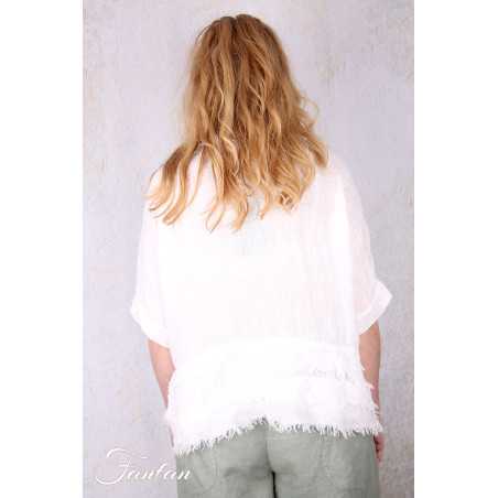 Grizas Blouse 52762-L6 en lin blanc