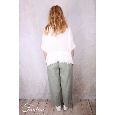 Grizas Blouse 52762-L6 en lin blanc