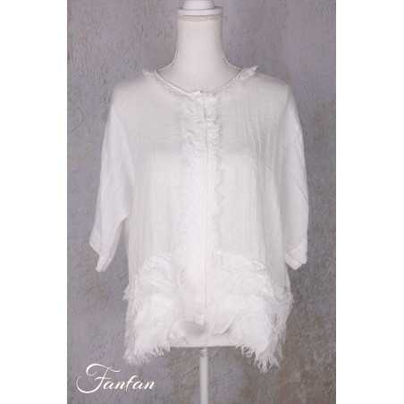 Grizas Blouse 52762-L6 en lin blanc