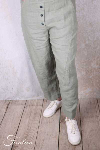 Grizas Pantalon en lin 3856-L257-T159 vert