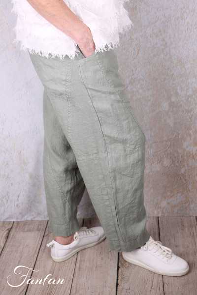 Grizas Pantalon en lin 3856-L257-T159 vert