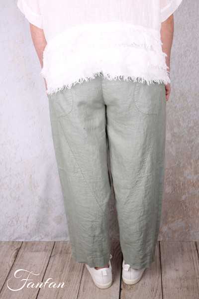 Grizas Pantalon en lin 3856-L257-T159 vert