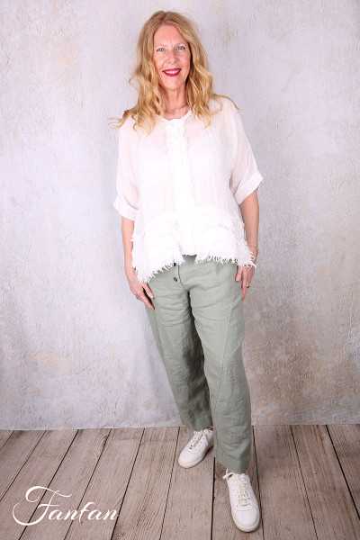 Grizas Pantalon en lin 3856-L257-T159 vert