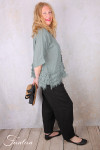 Grizas Pantalon en lin 3856-L257-T159 noir