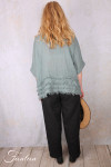Grizas Pantalon en lin 3856-L257-T159 noir