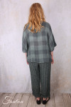 Grizas Top 52745-L-416 en lin gaufré vert