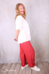 Grizas Pantalon 3858-L-422 en lin gaufré rouge et orange