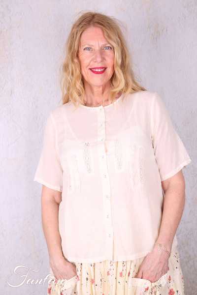 Ewa i walla Blouse Gun 44186 Oat Sushi voile