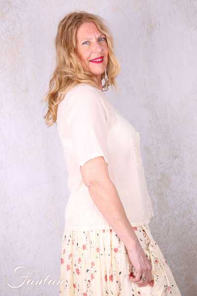 Ewa i walla Blouse Gun 44186 Oat Sushi voile