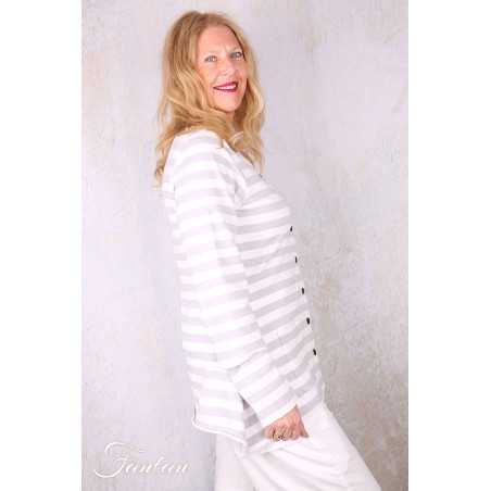 PLÜ-Plus la vie Cardigan 5082 Cement stripe