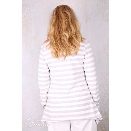 PLÜ-Plus la vie Cardigan 5082 Cement stripe