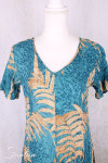 Orientique Robe Ponta Verde 40203 Godet manches courtes