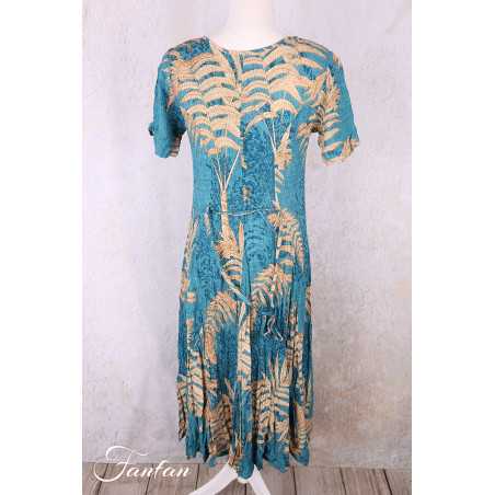 Orientique Robe Ponta Verde 40203 Godet manches courtes