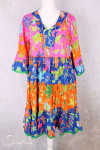 Orientique Robe Miraflores Frill sleeves Layers Mix