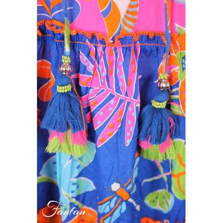 Orientique Robe Miraflores Frill sleeves Layers Mix